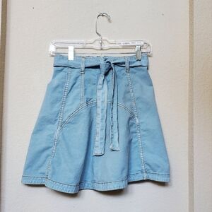 Anthropologie Mini Skirt with tie belt.  Size 0